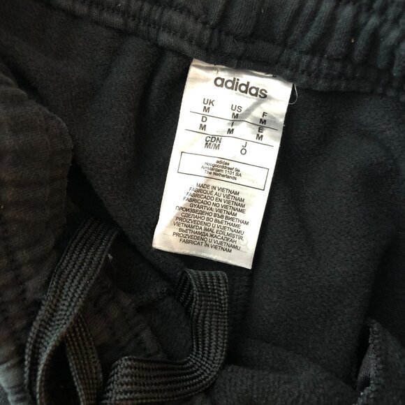 Adidas Mens Black Jogger Sweatpants White Stripes Size M - Picture 4 of 6